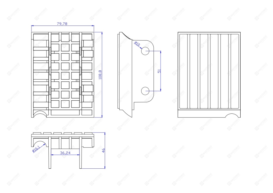 Masterio NK 024 transport chain cover – technical drawing