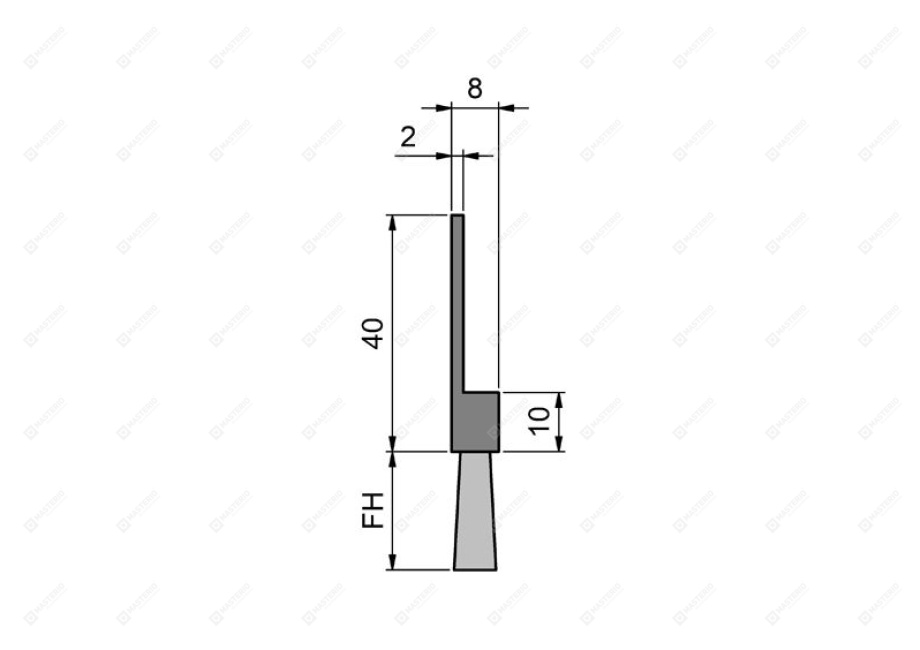 Spazzola lineare 25 mm × 1 m corrente